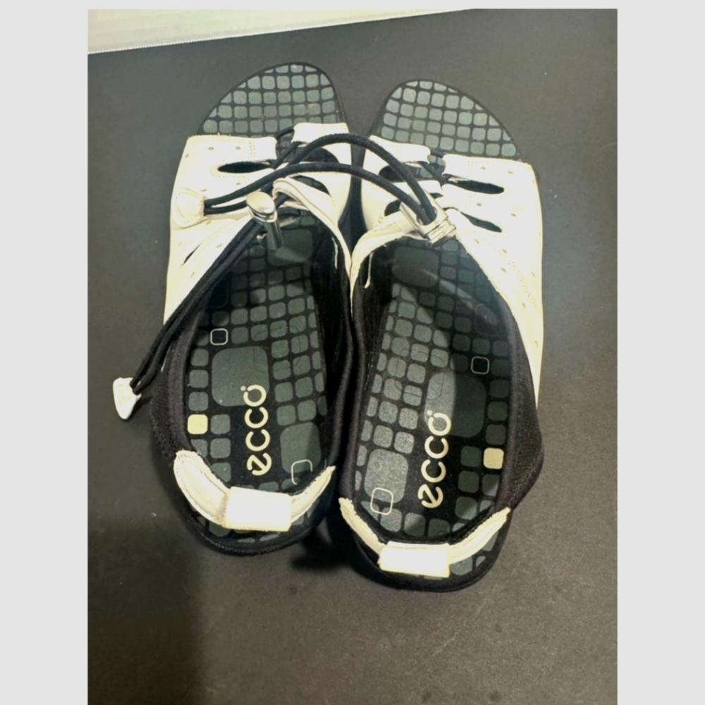Ecco Leather Sandals Toggle Shoes Womens EU 41 Ghillie Comfort Strap - Picture 5 of 12